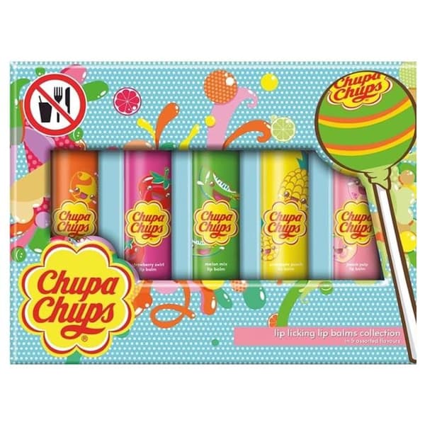 Chupa Chups Sortiment av 5 Smaker Läppbalsam