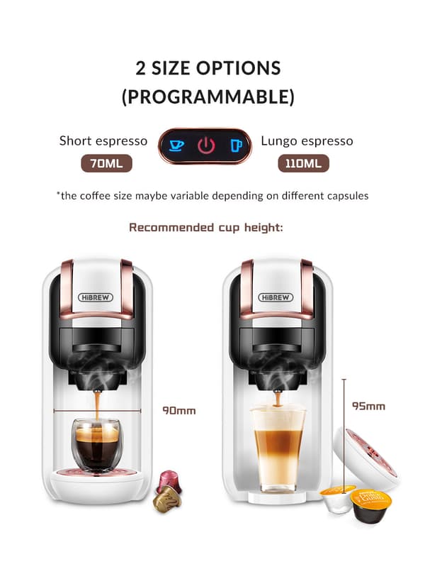 HiBREW H2A White Multi-Capsule kaffemaskin för vardaglig hemkaffe