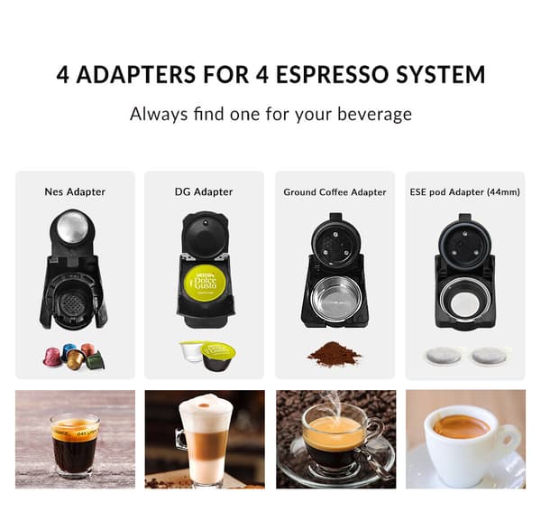 HiBREW H2A White Multi-Capsule kaffemaskin för vardaglig hemkaffe