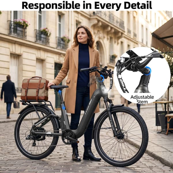 TTGO E-SUVO E-cykel, 70N·m momentsensor, 27,5*2,4 CST-dæk, hydrauliske skivebremser, mat titaniumgrå