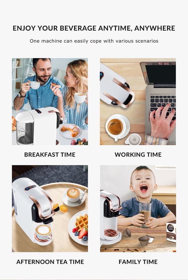 HiBREW H2A White Multi-Capsule kaffemaskin för vardaglig hemkaffe