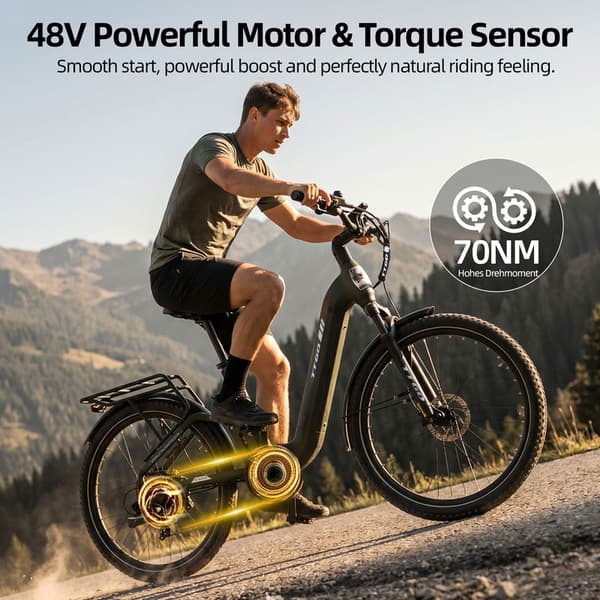TTGO E-SUVO E-cykel, 70N·m momentsensor, 27,5*2,4 CST-dæk, hydrauliske skivebremser, mat titaniumgrå