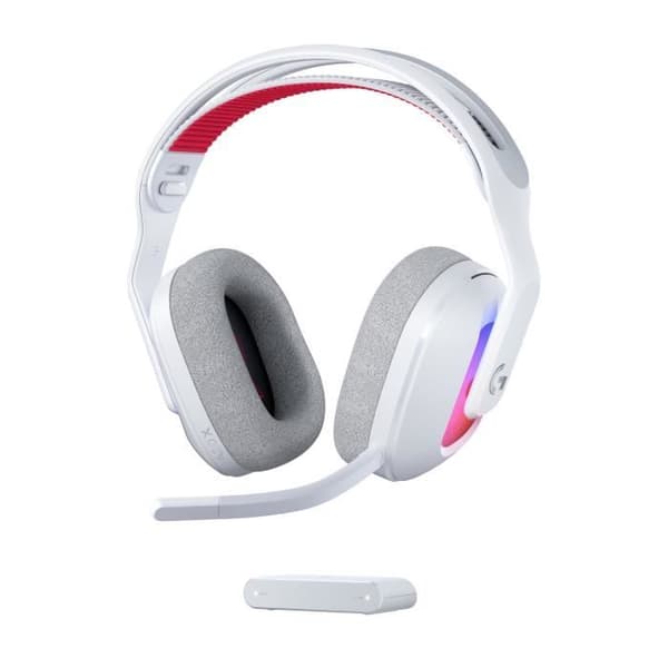 Gaming headset - trådlös - Logitech G - Astro A20 X - Lightspeed - Vit