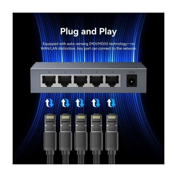 Switch Vention ITDH0-EU 5 portar - RJ-45 10-100-1000