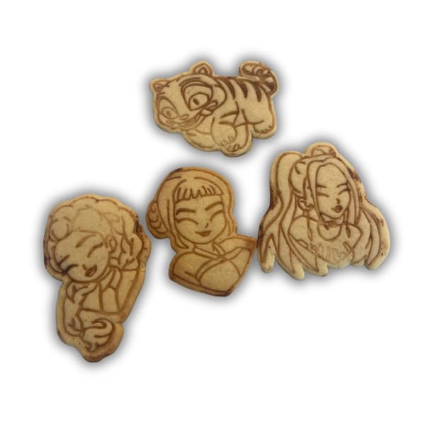 4-pakning Huntrix kakeutstikkere | Playdough-form