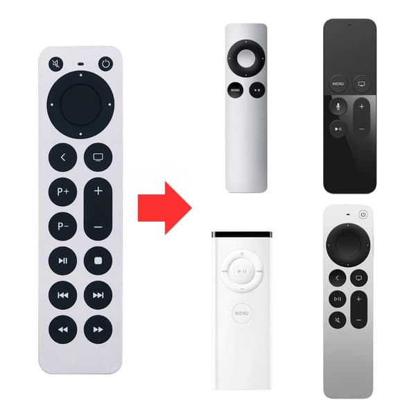 Erstatningsfjernkontroll kompatibel med Apple TV Gen 1 2 3 4
