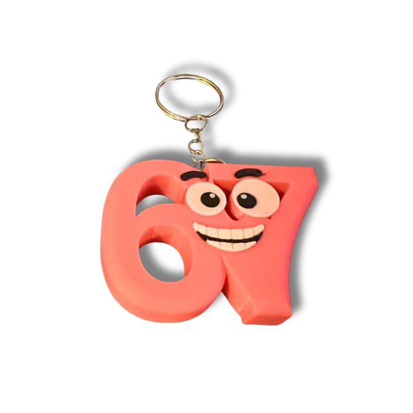 67 Meme Viral Smily Nøglering