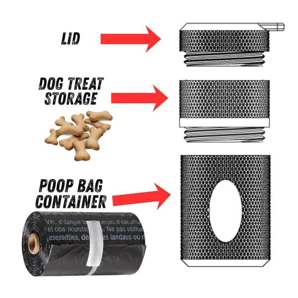 PoochPod | Dispenser for bæsjeposer med godbitoppbevaring M