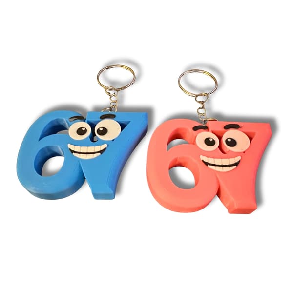 67 Meme Viral Smily Nøglering