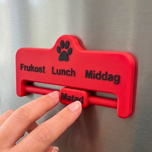 Påminnelse om husdjursmåltid (svenska) | Kylskåpsmagnet