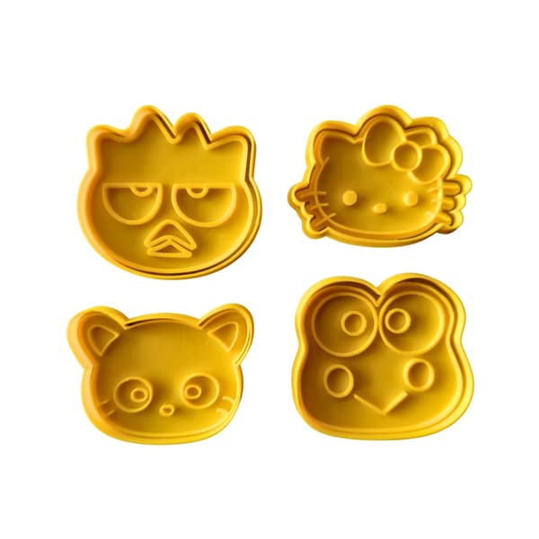 4 stk. udstikkere til småkager/playdej | Formet som Hello Kitty