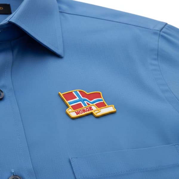 3-pak reversnåle med Norges flag