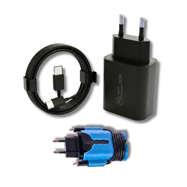 Hurtiglader 20W for Apple og Samsung 2m USB-C med ChargeWrap