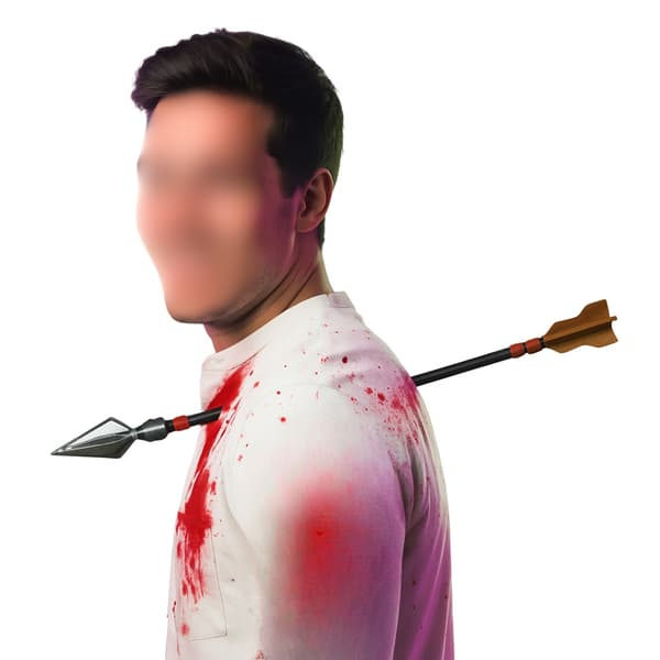 Nuoli rinnan läpi Halloween-asuste