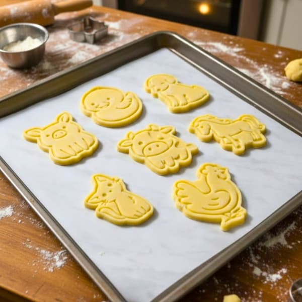 7-pack kakformar med bondgårdsdjur för bakning/Playdough