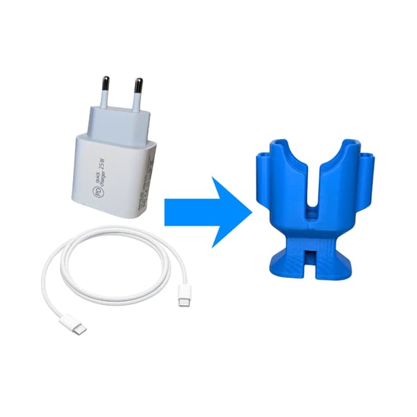 Kompakt reiselader og kabelorganisator for Samsung 25W PD-lader