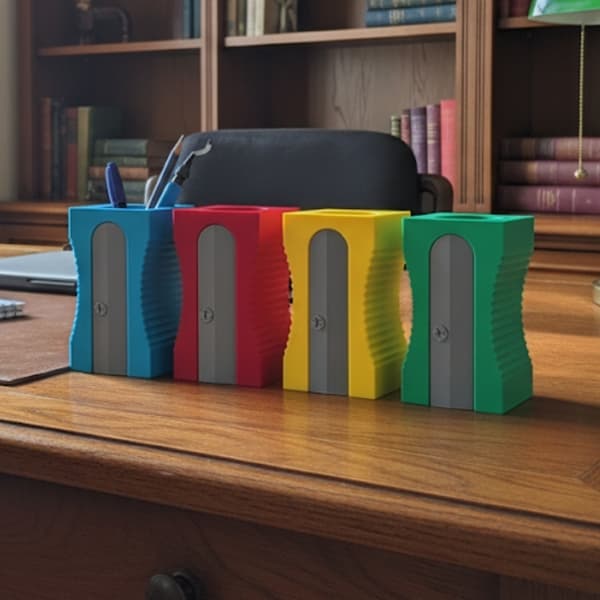 Pennhållare i form av Sharpner - Rolig skrivbordsorganisatör