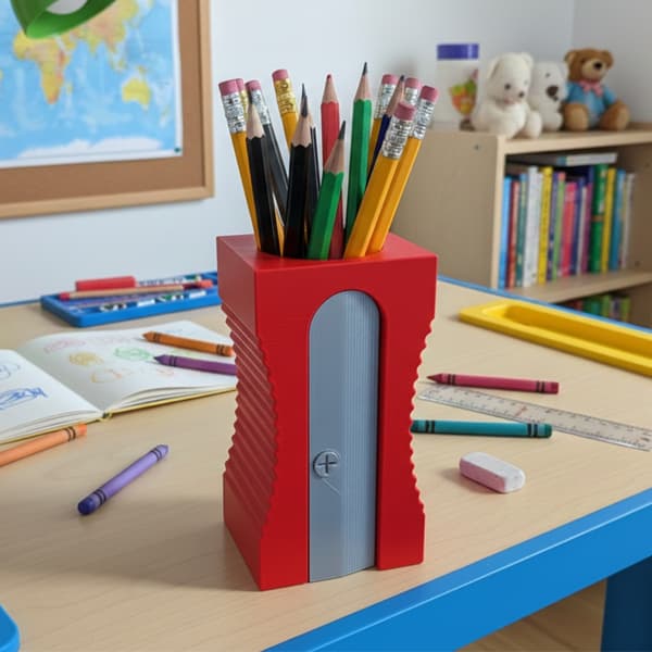 Sharpner Formet Pen Blyant Holder - Sjov Skrivebordsorganisator