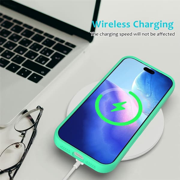 Silikonskal till iPhone 18 Pro Max stöttåligt Grön