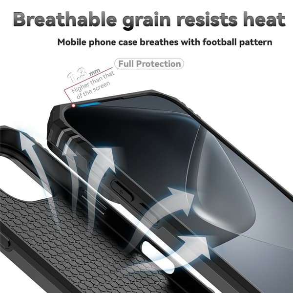 Hybridskal iPhone 17 Ring + Kameraskydd Svart