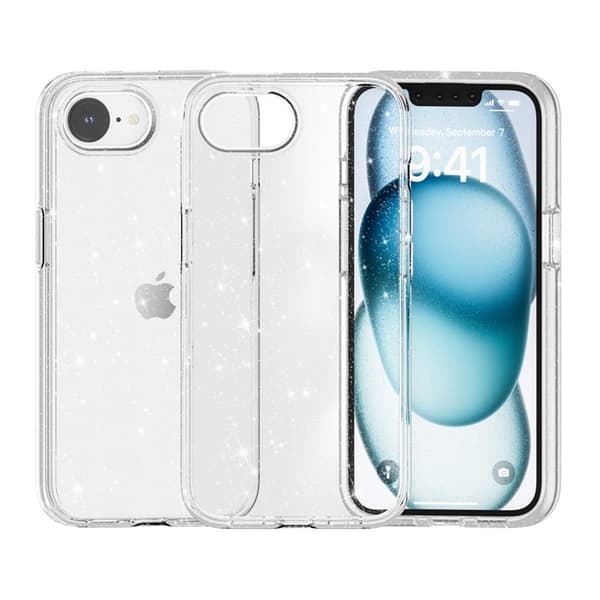 iPhone 16e Skal Glitter Transparent