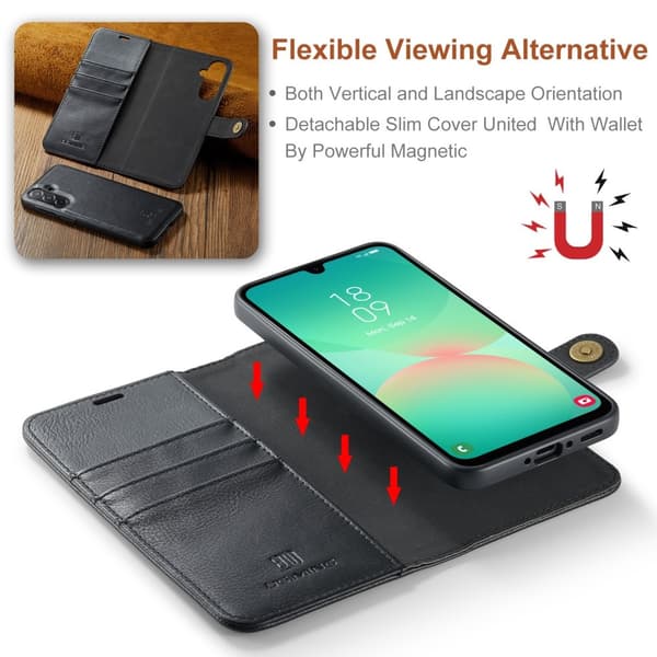 DG.MING 2-in-1 Magnet Wallet Samsung Galaxy A26 Black