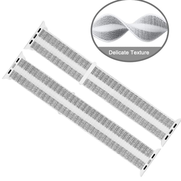 Nylonarmband Apple Watch 38/40/41 mm Grå/Vit