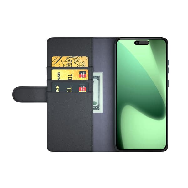 Äkta Läderfodral iPhone 17 Pro Svart