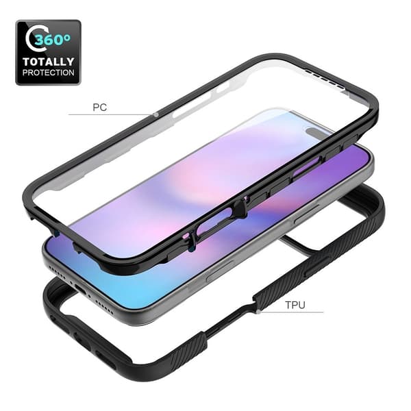 360 Full Cover Edge Case iPhone 17 Pro Max Black