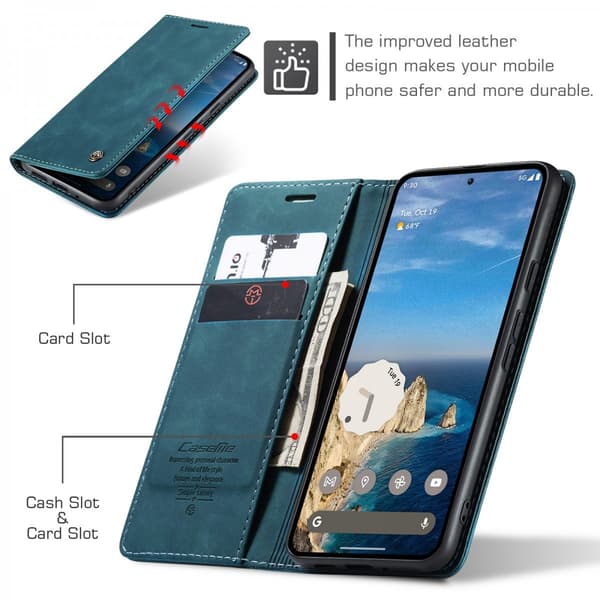 CaseMe Slim Plånboksfodral Google Pixel 10 Pro Blå