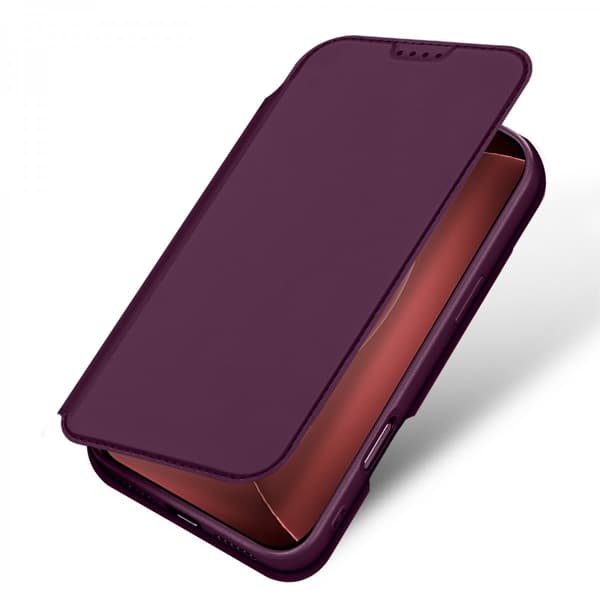 Dux Ducis Plånboksfodral till iPhone 18 Pro Max med kortfack och ställ Vinröd