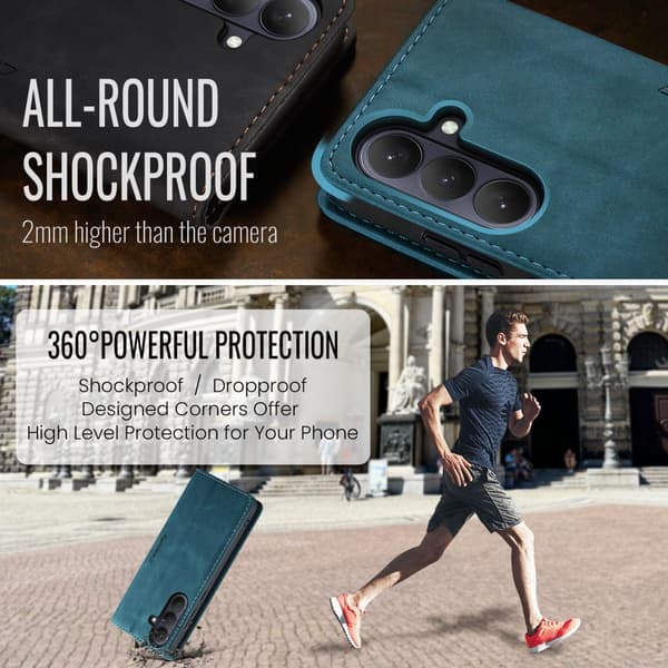 CaseMe Slim Plånboksfodral Samsung Galaxy S26 Plus Blå