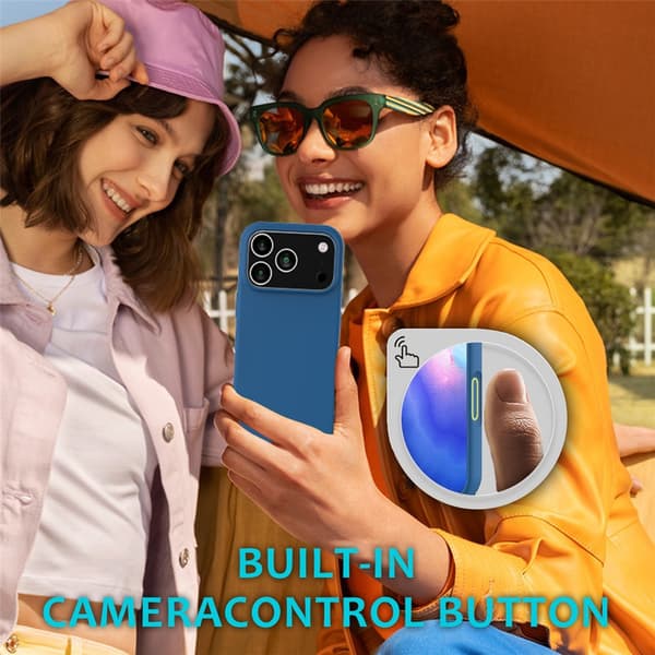 Silikonskal till iPhone 18 Pro Max stöttåligt Blå