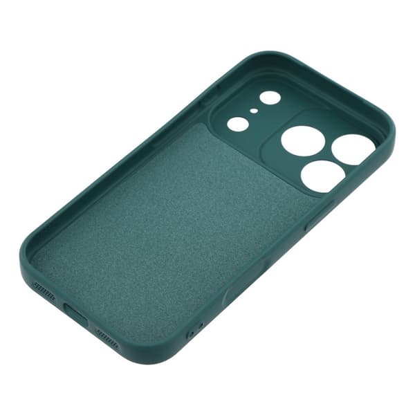 Silikonskal till iPhone 18 Pro Max med ringhållare och rem Mörkgrön