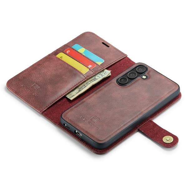 DG.MING 2-in-1 Magnet Wallet Samsung Galaxy S25 FE Red