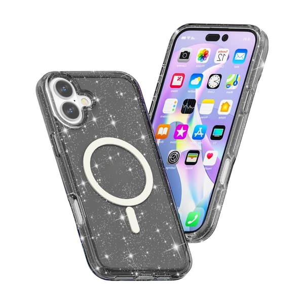 Glitter MagSafe Skal iPhone 17 Transparent Svart