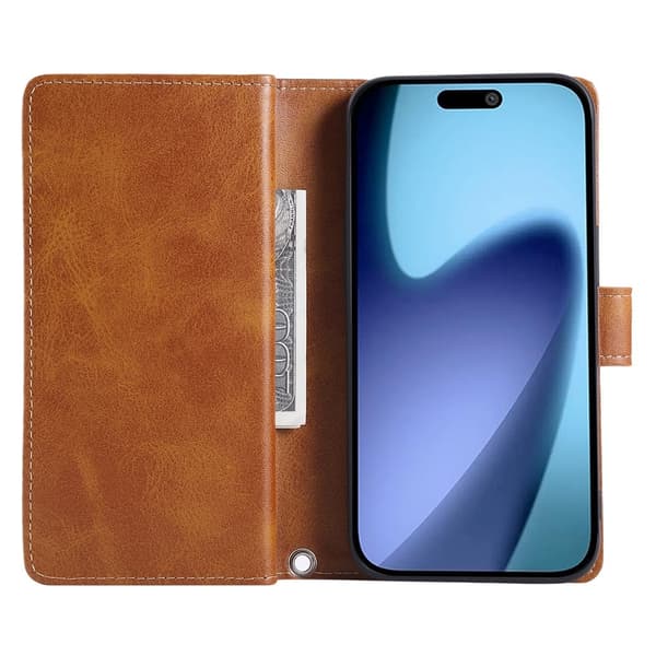Plånboksfodral Multi-Slot iPhone 17 Pro Cognac