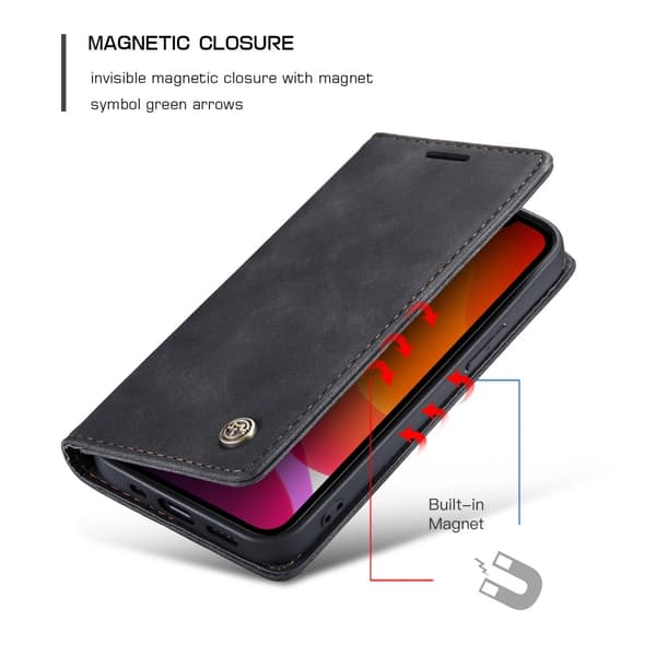 CaseMe Slim Plånboksfodral iPhone 12/12 Pro Svart