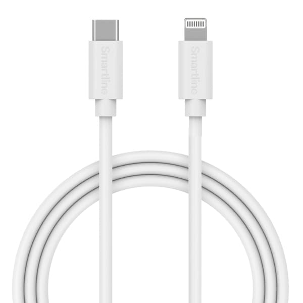 Smartline Lång USB-kabel iPhone 13 Pro 2m Lightning Vit
