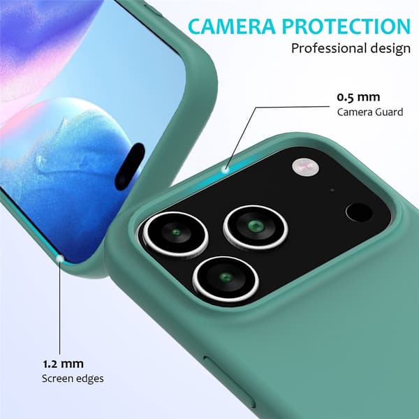 Silikonskal till iPhone 18 Pro Max stöttåligt Mörkgrön