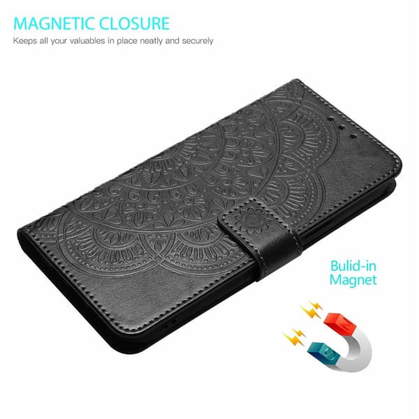 Plånboksfodral Mandala till iPhone 18 Pro med ställ Svart