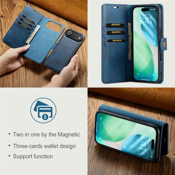 DG.MING 2-in-1 Magnet Wallet iPhone Air Blue
