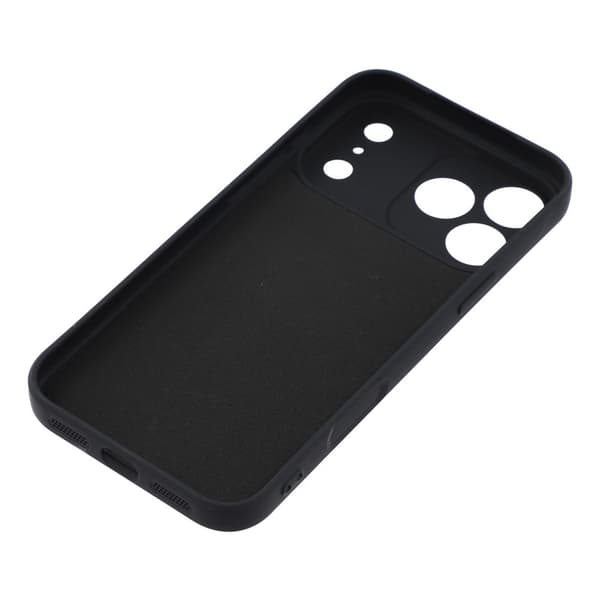 Silikonskal till iPhone 18 Pro Max med ringhållare och rem Svart