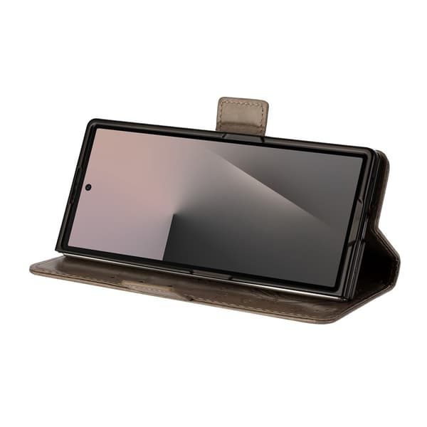 Plånboksfodral med rem med blommönster Samsung Galaxy Z Fold 8 Ultra Grå