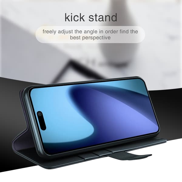 Äkta Läderfodral iPhone 17 Svart