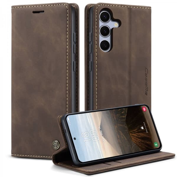 CaseMe Slim Plånboksfodral Samsung Galaxy S25 FE Brun