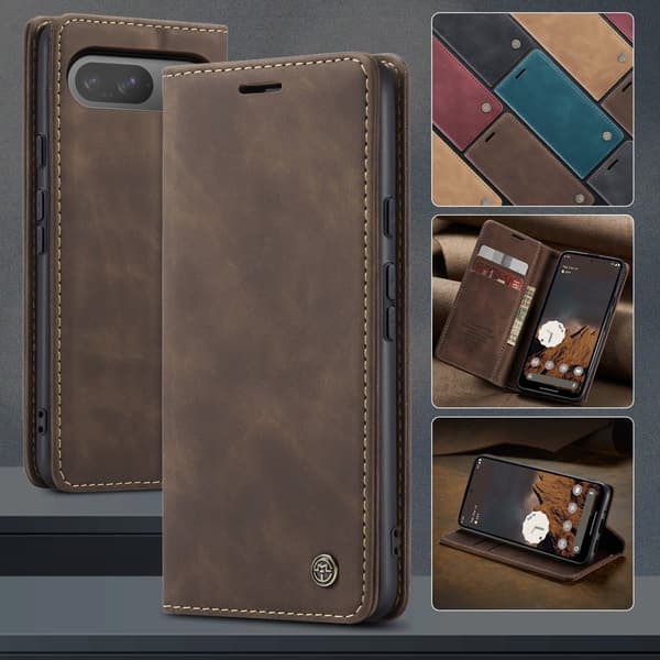 CaseMe Slim Plånboksfodral Google Pixel 10 Pro Brun