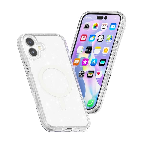 Glitter MagSafe Skal iPhone 17 Transparent