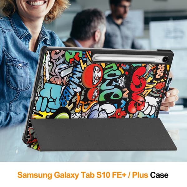 Samsung Galaxy Tab S10 FE Plus Fodral Tri-fold Graffiti