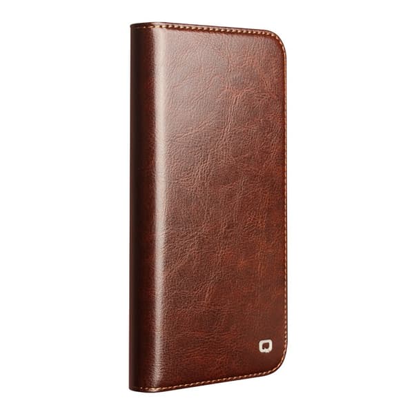 Qialino Leather Wallet Case iPhone 17 Pro Brown
